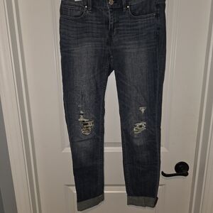 Women's Distressed Blue Jeans